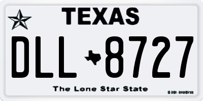 TX license plate DLL8727
