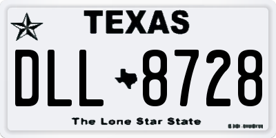 TX license plate DLL8728