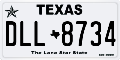 TX license plate DLL8734