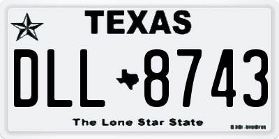 TX license plate DLL8743