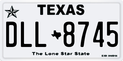 TX license plate DLL8745