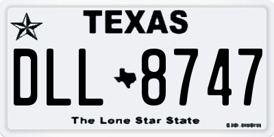 TX license plate DLL8747