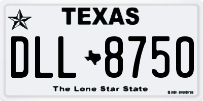 TX license plate DLL8750