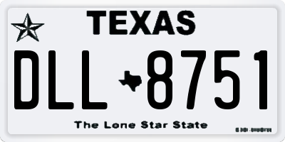 TX license plate DLL8751