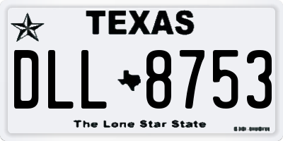 TX license plate DLL8753