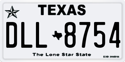 TX license plate DLL8754