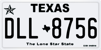 TX license plate DLL8756