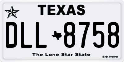 TX license plate DLL8758