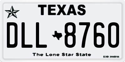TX license plate DLL8760