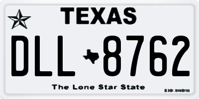 TX license plate DLL8762