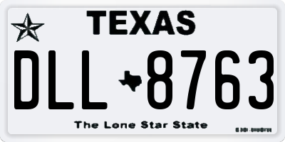 TX license plate DLL8763
