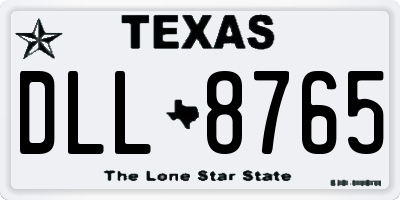 TX license plate DLL8765
