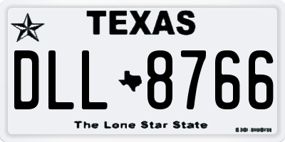 TX license plate DLL8766