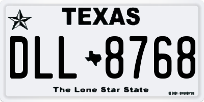 TX license plate DLL8768