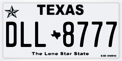 TX license plate DLL8777