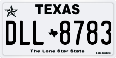 TX license plate DLL8783