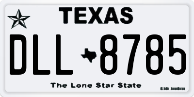 TX license plate DLL8785
