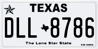 TX license plate DLL8786