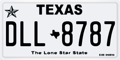 TX license plate DLL8787