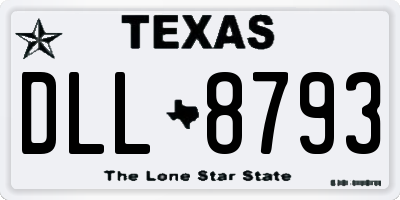 TX license plate DLL8793