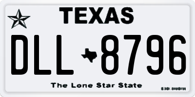 TX license plate DLL8796