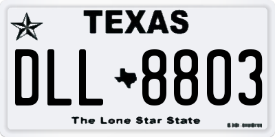 TX license plate DLL8803