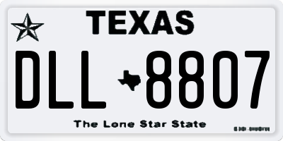 TX license plate DLL8807