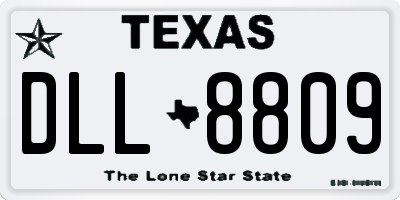 TX license plate DLL8809