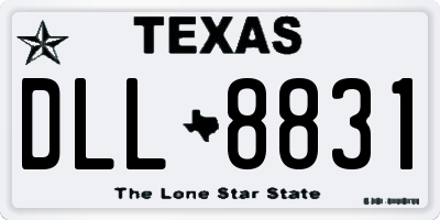 TX license plate DLL8831