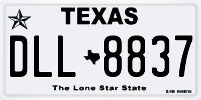 TX license plate DLL8837