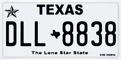 TX license plate DLL8838