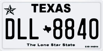TX license plate DLL8840