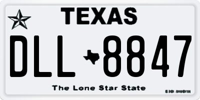 TX license plate DLL8847