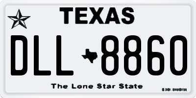TX license plate DLL8860