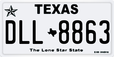 TX license plate DLL8863