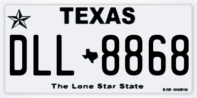 TX license plate DLL8868