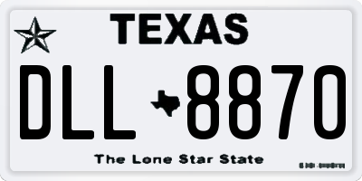 TX license plate DLL8870