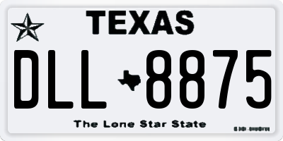 TX license plate DLL8875