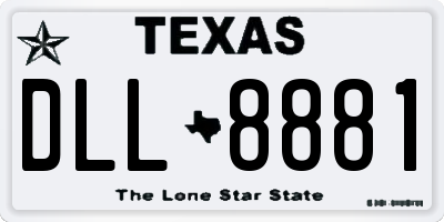 TX license plate DLL8881