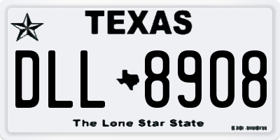 TX license plate DLL8908