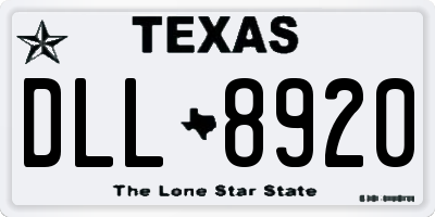 TX license plate DLL8920