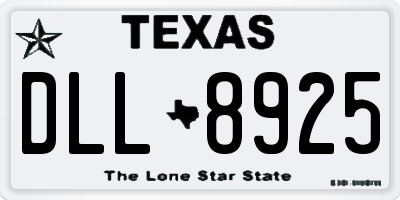 TX license plate DLL8925