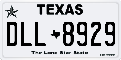 TX license plate DLL8929