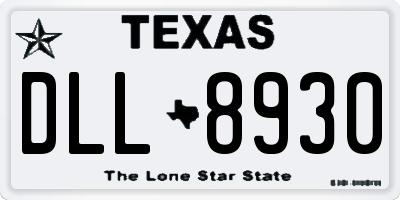 TX license plate DLL8930