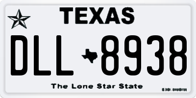TX license plate DLL8938