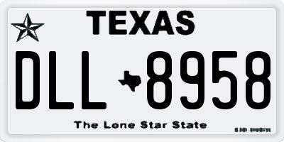 TX license plate DLL8958