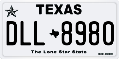TX license plate DLL8980