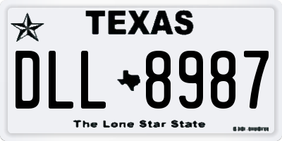 TX license plate DLL8987