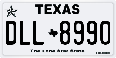 TX license plate DLL8990