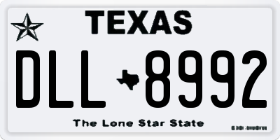TX license plate DLL8992